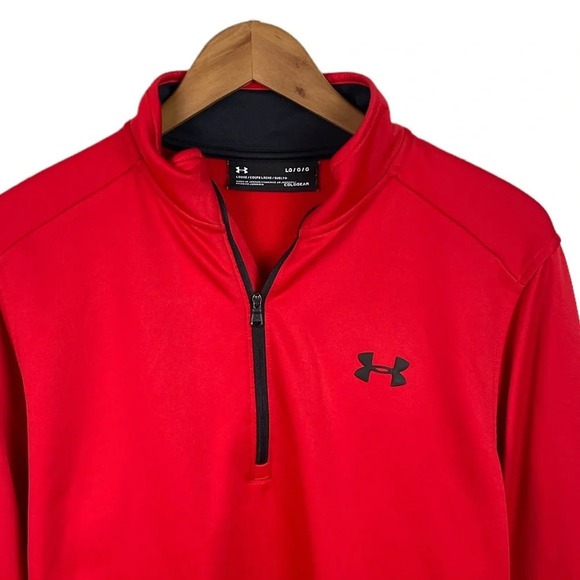 B11 Mens Under Armour Loose Cold Gear Quarter Zip Pullover Performance Jacket L - Picture 3 of 5